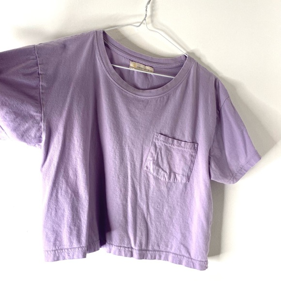 Ocean Drive Lilac Cropped Pocket Tee - Picture 3 of 5
